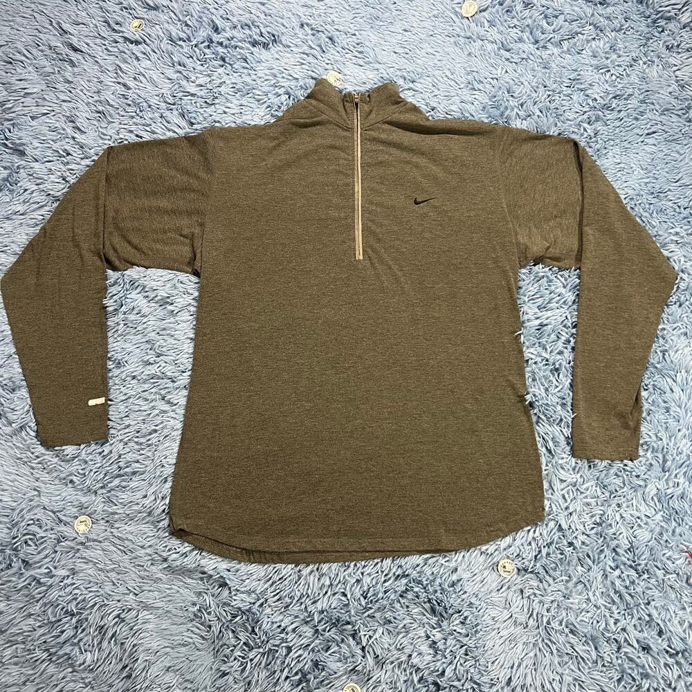 Nike Dri Fit 1/4 Zip Sweater Size XL Mens Gray Classic Outdoor